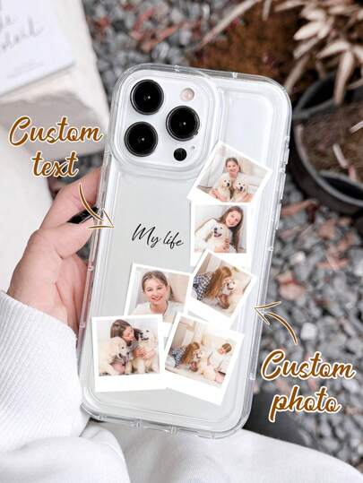 1 szt. Spersonalizowane etui na telefon z interaktywnym zdjęciem uroczego psa i dziecka do modeli S22, S23, S24, S25 Ultra, A13, A14, A15, A16, A53, A54, A55, A56, A05, A04, wybór sezonu