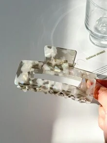 OUSEON Kẹp tóc họa tiết da báo màu chuối Big Claw Tortoise màu xám Pháp dành cho tóc dày và mỏng của phụ nữ và trẻ em gái - 3,9 inch, giữ nếp chắc chắn - Nhiều màu - Xem 7