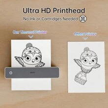 IDPRT HD Portable Travel Wireless Printer, Thermal Printer, Supports 8.5" X 11" U.S. Letter, A4 And A5 Thermal Paper, Inkless Printer Compatible With IOS, Android, And Laptops For Office, Car And Home - 白色 - 查看 9