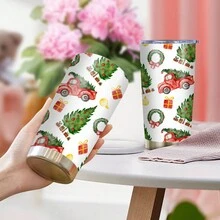 1 chiếc cốc cà phê hình cây thông Noel 20oz, cốc du lịch dễ thương và hài hước, cốc đựng nước cách nhiệt chân không bằng thép không gỉ, thích hợp cho hoạt động ngoài trời, thể dục, văn phòng, gia đình, quà tặng cho bạn bè, có thể tái sử dụng, cốc đựng nước in hình - Nhiều màu - Xem 1