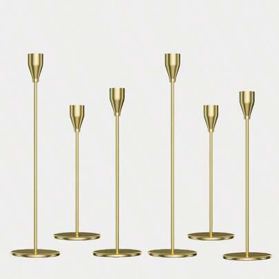 3 szt./zestaw europejski styl woskowy świecznik, romantyczna dekoracja stołu przy świecach, dekoracja ślubna, galwanizowana