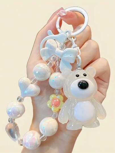 1 pieza, Lindo llavero acrílico de dibujos animados - Accesorio de coche y bolso con estilo, regalo perfecto para damas Día de San Valentín, Accesorios de coche de San Valentín, Dije para bolso, Gótico, Y2k