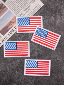 2入組/套新版美國國旗刺繡布徽章,diy肩章、臂章、背包配飾 - 杏色 - 查看 1