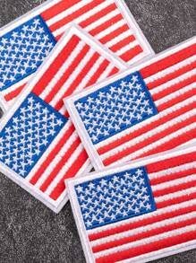 2入組/套新版美國國旗刺繡布徽章,diy肩章、臂章、背包配飾 - 杏色 - 查看 2