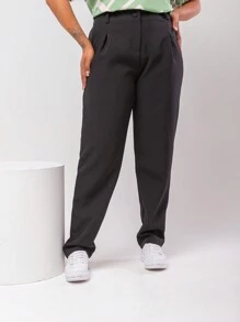 Gigi Estilo Women's Plus Size Tailored Set, Trousers And Formal Blouse - 綠色/黑色 - 查看 3