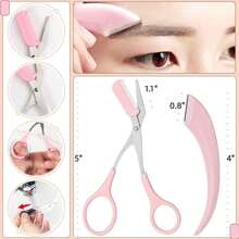 3PCS Eyebrow Trimmer Set Stainless Steel Curved Eyebrow Razor Eyebrow Scissors With Comb, Beauty Tool For Beginners Suitable For Any Skin Type Hair Removal Accessories For Men Women ,Hair Products And Accessories For Barber Salon Beauty Travel Essentials