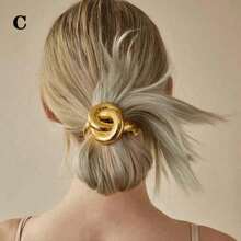 1pc Set - French Metal Oval Hair Clips, Fashionable Women Hair Clips, Non-Slip Minimalist Hair Clips, Spring Hair Clips, Suitable For Long/Short/Curly/Wavy Hair, Metal Hair Accessories, Fashion Hair Accessories, Decorative Hair Accessories Single Set (Gold/Silver), Gold Hair Accessories, School Supplies, Hair Accessories, Hairpin - Multicolor - View 14