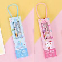 5 Pieces Pencil Gift Set, Creative Stationery Supplies For Back To School, Graduation, Birthday Gift, Includes: 2 Pencils, 1 Ruler, 1 Eraser, 1 Pencil Sharpener Back To School