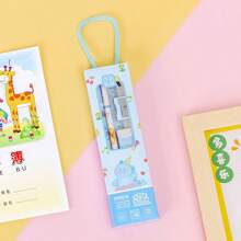 5 Pieces Pencil Gift Set, Creative Stationery Supplies For Back To School, Graduation, Birthday Gift, Includes: 2 Pencils, 1 Ruler, 1 Eraser, 1 Pencil Sharpener Back To School