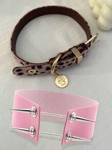 2 件套万圣节朋克摇滚叛逆女士双条尖刺皮革豹纹毛绒猫爪颈链套装圣诞节 - 彩色 - 查看 13