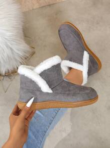 Neue modische winterliche Paar-Schneestiefel mit dicker Sohle, wasserdicht, thermisch gefüttert, vintage-Stil, leicht, rutschfest, geruchskontrollierend, Schlupf-Design