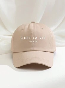 1 pièce Casquette de baseball imprimée "C'EST LA VIE PARIS", chapeau de soleil respirant et ajustable pour golf pour femmes/hommes, chapeau de soleil à bord incurvé de mode d'été, style unisexe Y2K