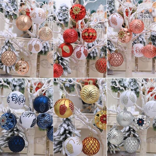 8 pezzi Set di decorazioni natalizie, palline di Natale dipinte a mano, decorazioni per albero di Natale, regali di Natale, decorazioni per la casa, decorazioni natalizie, decorazioni per la stanza, inverno