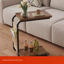 Simple And Movable Small Coffee Table, Suitable For Home Balcony Leisure, Living Room Sofa Side Cabinet - Redwood - View 2