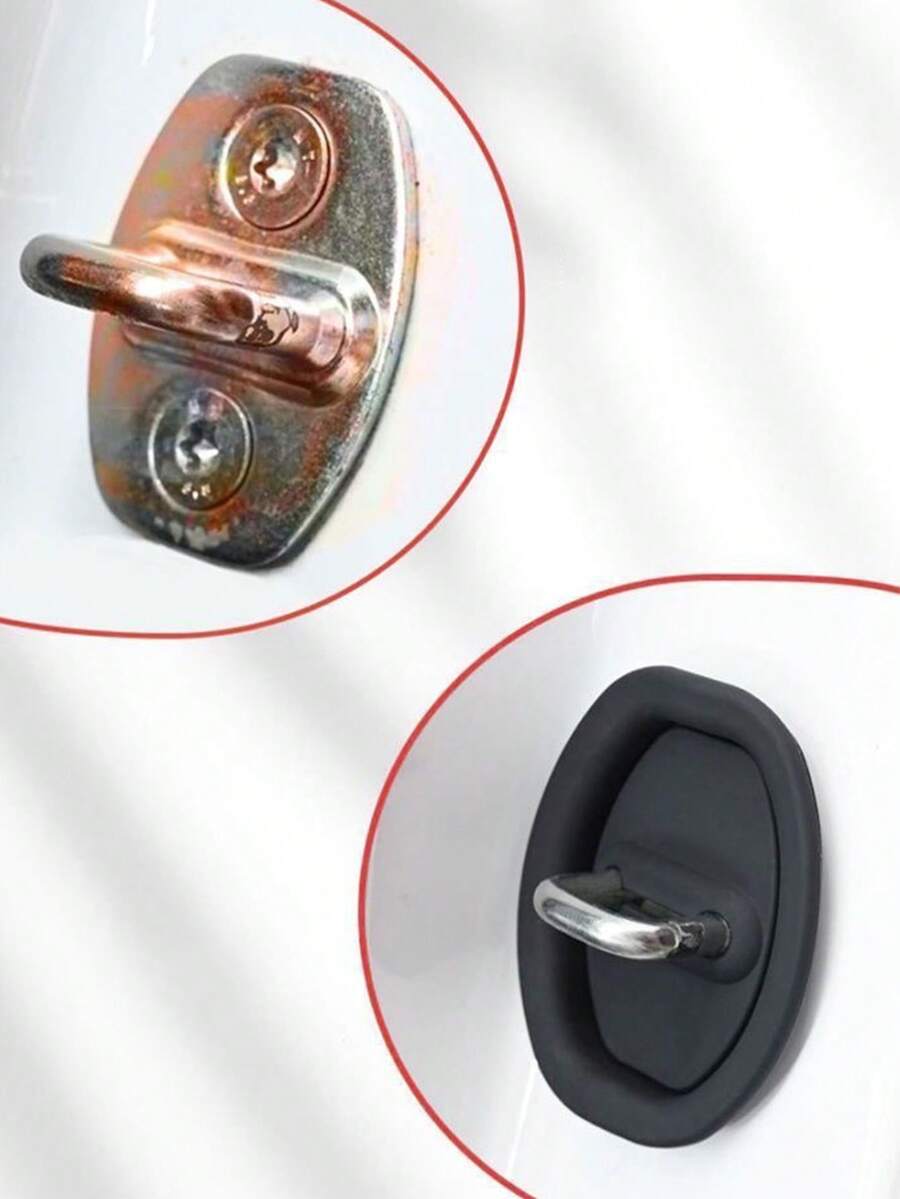 4 szt. Osłona zamka drzwi samochodu Podkładka amortyzująca Poduszka buforowa antykorozyjna - Wielokolorowe - Zobacz 1