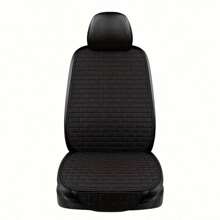 1 pieza Cojín de apoyo lumbar para asiento de coche de lino, diseño de guinga universal para todas las estaciones - Negro - Ver 13