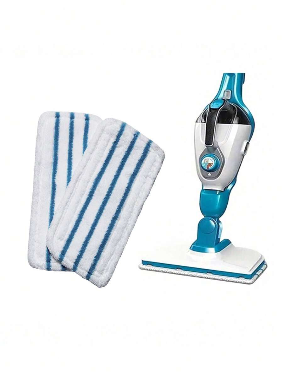 1/2/4/6 件装 Black&Decker 蒸汽拖把兼容清洁布拖把垫适用于 FSM1610/1630 型号 - 藍白色 - 查看 1