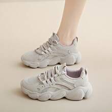 Women's Color Block Breathable Sneakers - Purple - View 7