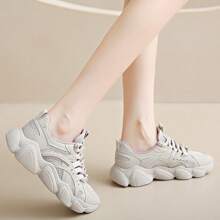 Women's Color Block Breathable Sneakers - Purple - View 2
