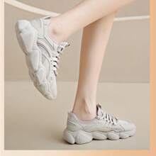 Women's Color Block Breathable Sneakers - Purple - View 5