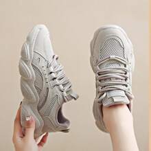 Women's Color Block Breathable Sneakers - Purple - View 3