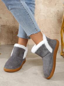 Neue modische winterliche Paar-Schneestiefel mit dicker Sohle, wasserdicht, thermisch gefüttert, vintage-Stil, leicht, rutschfest, geruchskontrollierend, Schlupf-Design