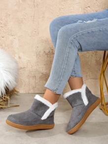 Neue modische winterliche Paar-Schneestiefel mit dicker Sohle, wasserdicht, thermisch gefüttert, vintage-Stil, leicht, rutschfest, geruchskontrollierend, Schlupf-Design