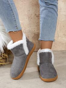 Neue modische winterliche Paar-Schneestiefel mit dicker Sohle, wasserdicht, thermisch gefüttert, vintage-Stil, leicht, rutschfest, geruchskontrollierend, Schlupf-Design