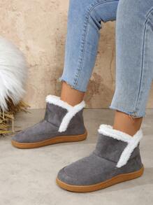 Neue modische winterliche Paar-Schneestiefel mit dicker Sohle, wasserdicht, thermisch gefüttert, vintage-Stil, leicht, rutschfest, geruchskontrollierend, Schlupf-Design