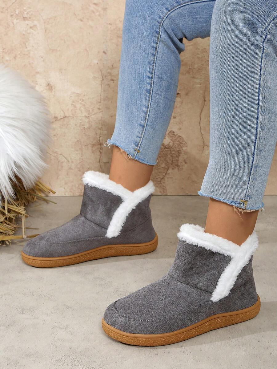 Neue modische winterliche Paar-Schneestiefel mit dicker Sohle, wasserdicht, thermisch gefüttert, vintage-Stil, leicht, rutschfest, geruchskontrollierend, Schlupf-Design