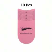 10/20 piezas Regla para medir la longitud de las extensiones de pestañas, medición de longitud de pestañas, herramientas para extensiones de pestañas - Rosa - Ver 9