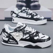 Men's 2025 New Fashion Low-Top Sports Casual Thick Sole Non-Slip Sneakers, Teenager Lace-Up Vulcanized Shoes, Student Flatform Trainers