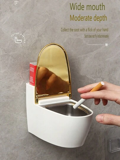 1pc Premium Wall-Mounted Toilet Ashtray - Stylish Decor For Home, Hotel & Office - Durable & Space-Saving, Perfect Multi-Functional Gift For Men, Women, Friends & Family - Ideal For Birthdays, Holidays & Home Decor
