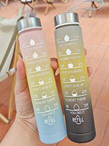 1 bình nước PC dung tích lớn 2L hoặc 750ml hoặc 280ml, cốc đựng nước có ống hút di động dùng cho thể thao và thể hình, dùng trong nhà và du lịch ngoài trời - bột ba màu - Xem 7