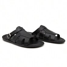 Ferrutini Men's Sandal Rubber Sole Low - 黑色 - 查看 4