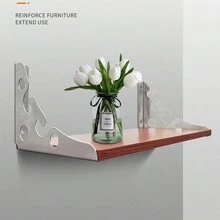 2 piezas de soportes de estantería, soportes triangulares de acero inoxidable para tableros de andamio, estante flotante con soporte angular - Multicolor - Ver 5