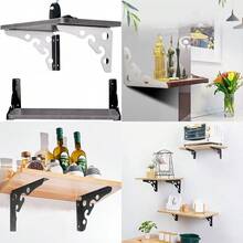 2 piezas de soportes de estantería, soportes triangulares de acero inoxidable para tableros de andamio, estante flotante con soporte angular - Multicolor - Ver 7