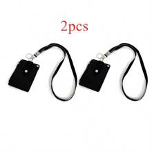 1 pieza de caja de almacenamiento de tarjetas con cremallera para colgar en el cuello, de piel sintética, portátil, ligera, para profesores y estudiantes, suministros de trabajo, tarjeta de identificación para el campus, tarjeta de autobús, tarjeta de identificación para estudiantes y empleados, de uso universal para estudiantes, empleados y profesores, tarjeta de identificación para estudiantes, empleados y profesores, tarjetero, cartera, tarjetero, tarjetero de visita, tarjetero de crédito, cordón para profesores, tarjetero para mujer, minicartera para mujer, tarjetero