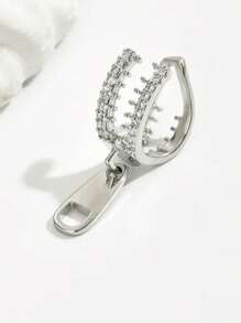 1pc Silver Tone Chic Ear Cuff Earring, Women Punk Style Earring
