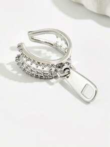 1pc Silver Tone Chic Ear Cuff Earring, Women Punk Style Earring