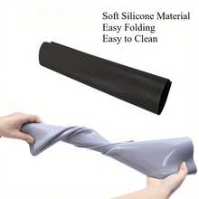 1pc Elliptical Trainer Non-Slip Mat,  Soft Silicone, Easy Fold & Clean, Foot Pad Protector For Elliptical Machines