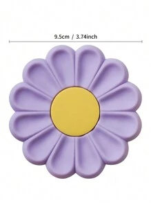 1/6pcs Flower Design  Coaster Mini Coaster,Silicone Portable Durable Cute Cup Mat ,Kitchen Table Heat-Resistant Coasters And Thick Insulation Pads,5 Colors Flower Design Anti-Slip Silicone Coaster  Set For Home Decor Tabletop Protection Suitable For Kinds Of Cups, 3.74 Inches , Creative  Cup Coaster For Dining Table