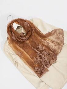 1件装女士多色花卉刺绣手工蕾丝围巾，时尚甜美，适合春夏秋季，可作披肩、头饰或配饰，情人节礼物之选。 - 彩色 - 查看 18