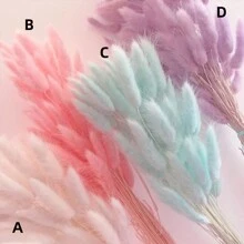 60 Stems Bohemian Style Artificial Flowers Bouquet - Natural Dried Bunny Tails & Pampas Grass, Dandelion Flowers - Home, Wedding, Office, Cafe Decoration - Valentine's And Mother's Day Gift Gifts Birthday Graduation,Fall Decor,Autumn - Multicolor - View 2