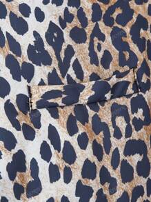Dames Winter Luipaard Print Rits Gewatteerde Jas