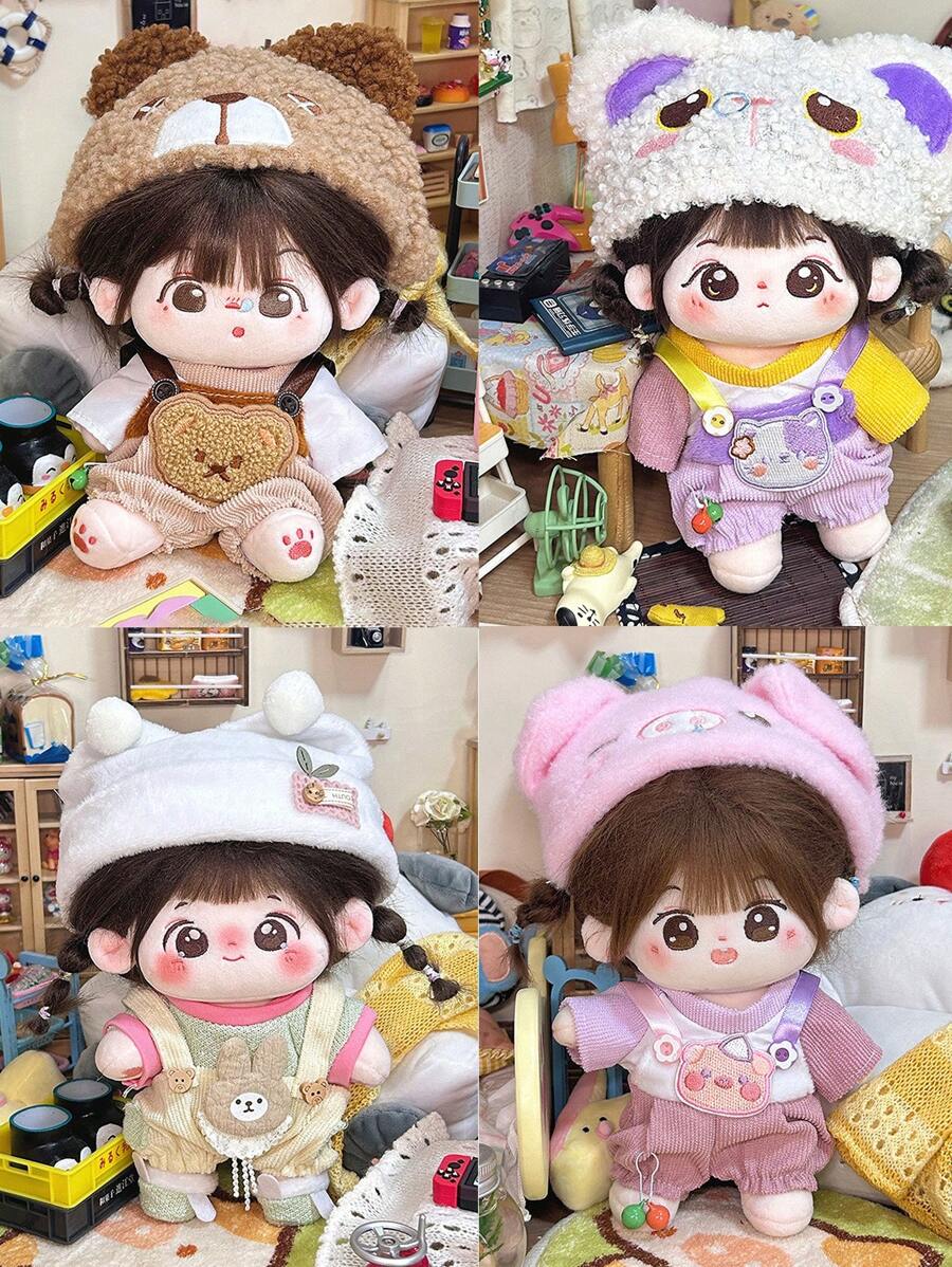 20cm Doll Clothes Set For Male & Female Dolls,  Animal Series Overalls (Doll Not Included)