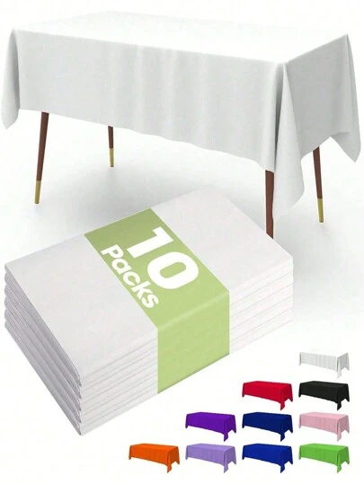 1/5/10 bitar engångsduk för fest, PEVA-material, födelsedag, dessert, familjefest, ren vit duk, festdekoration, jul, halloween