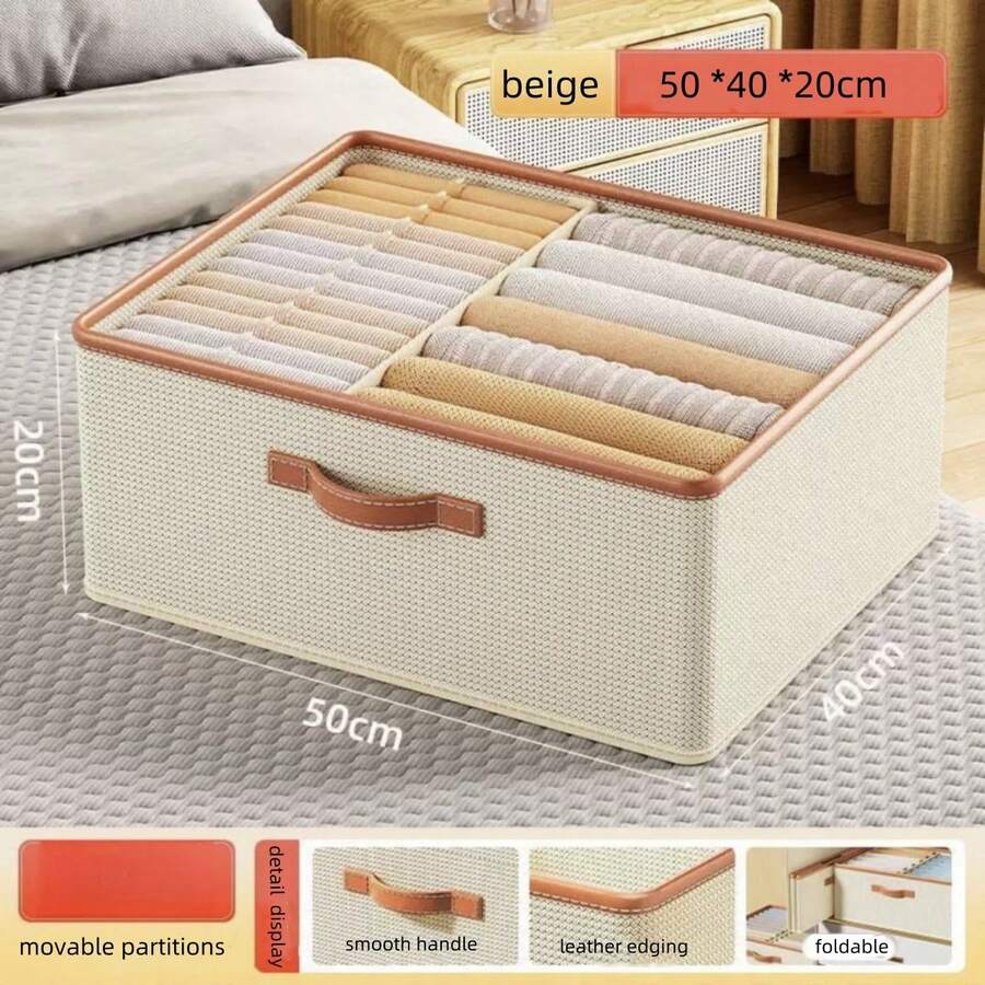 Extra Large Capacity Clothes Storage Box, Foldable Organizer Bin For