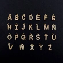 1pc New Classic Pave Zirconia Initial Eye Pendants Golden Stainless Steel Bead Chain Anklets For Women