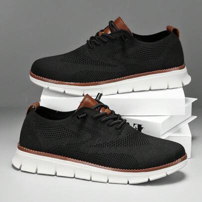 男士时尚针织透气舒适跑鞋，适合青少年夏季休闲、户外运动、度假旅行、毕业礼物或生日礼服配饰情人节创意